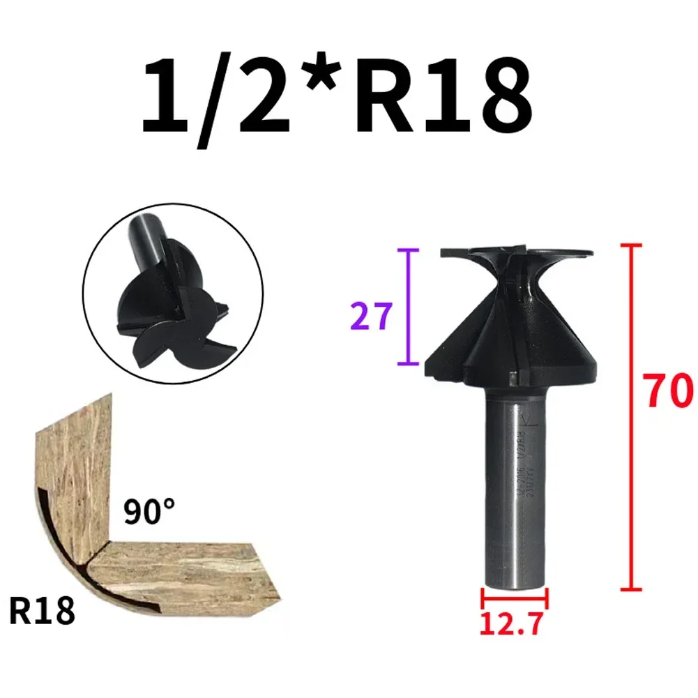 R18/25/30 1/2 In Router Drill Bit Seamless Blue Router Arc Integrated Drill Bit Three-edged Arc Bending Router Bits Power Tools