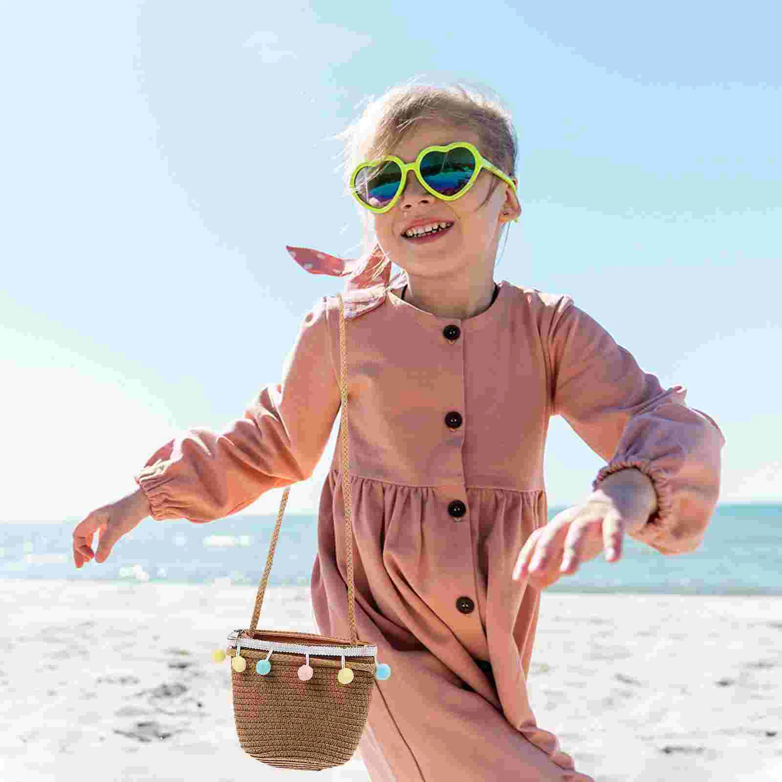 Cappello di paglia con palline colorate Cappelli Attività all'aperto Paralume per bambini Decorazioni per bambini Sun Miss