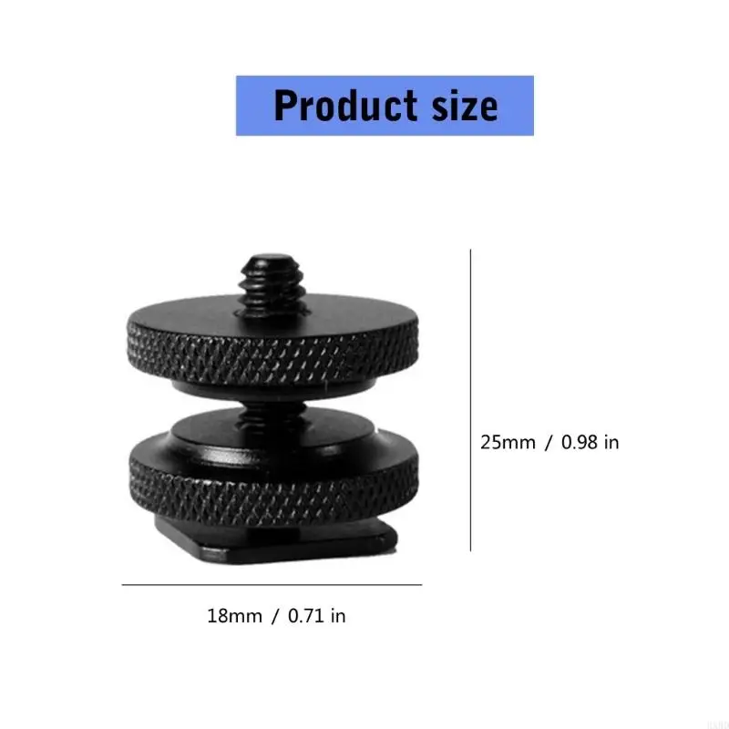 2025 New 1/4 Hot Shoe Mount Phone Holder Double Nut Cold Shoe Adapter Bracket 1/4 Tripod Screw To Hot Shoe Adapter for