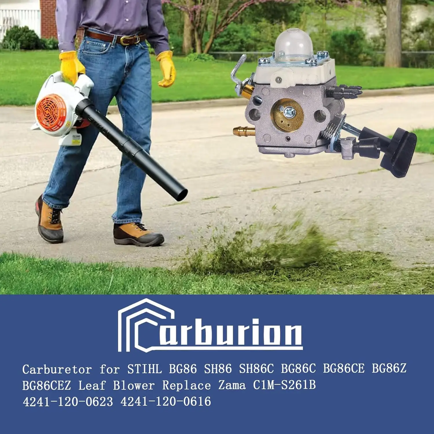 High Quality BG86 Carburetor for STIHL SH86 SH86C BG86C BG86CE BG86Z BG86CEZ Leaf Blower - Replace Zama C1M-S261B 4241-120-0623