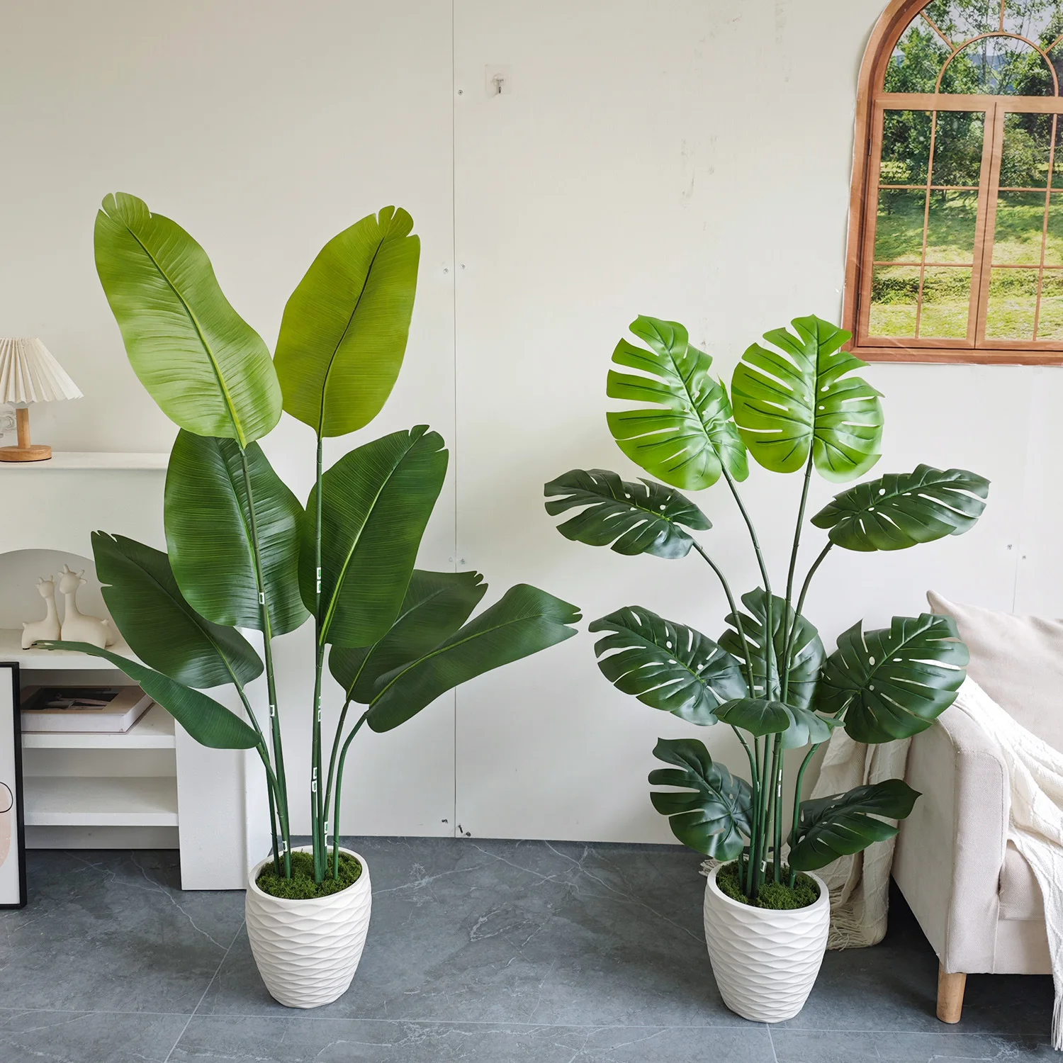 

Artificial Monstera Traveler's Banana 130CM To 155CM Green Plant Potted Plant Home Living Room Decoration Artificial Plant