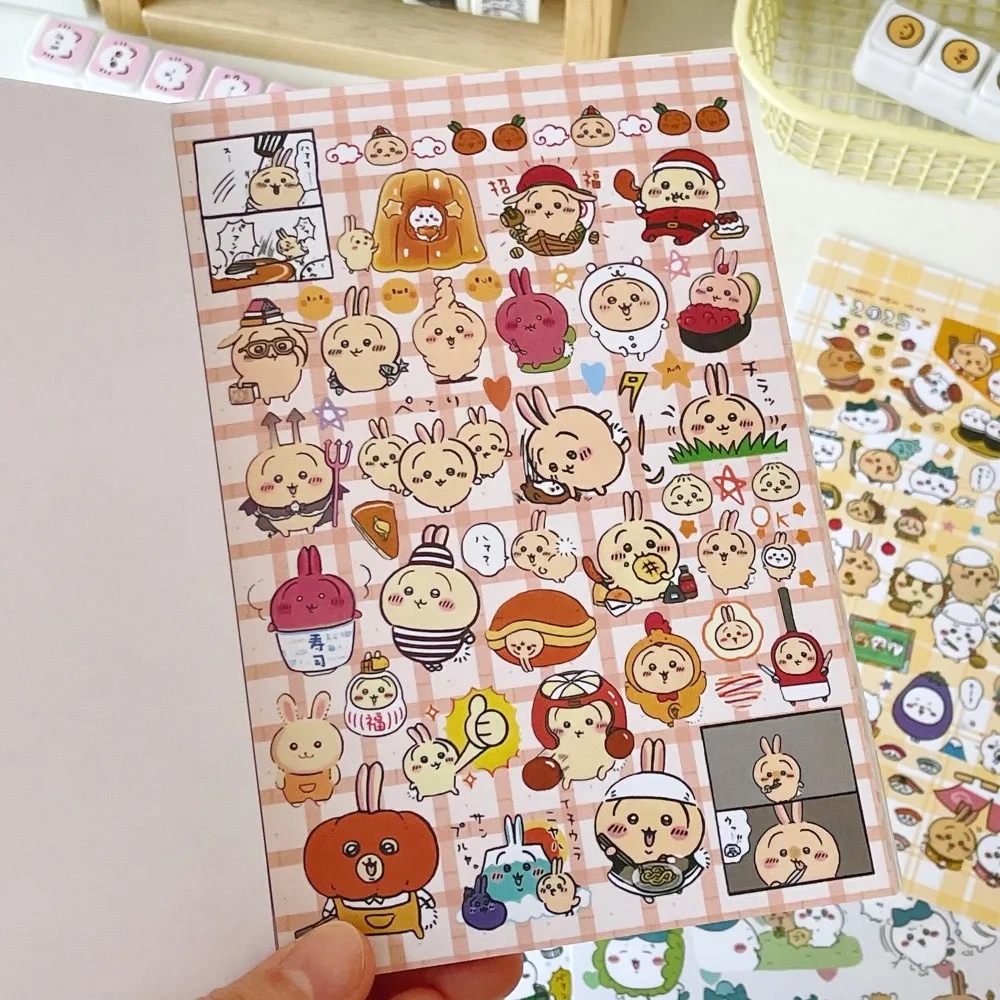 30 Pages Scrapbook Sticker Book DIY Decor for Students Cartoon Sticker Pack for Notebook Phone Laptop School Art Craft Supplies