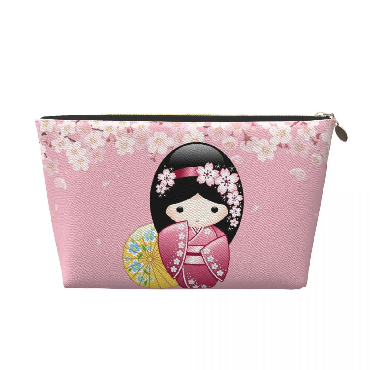 Custom Travel Kokeshi Doll Toiletry Bag Cute Japanese Kimono Geisha Girl Makeup Cosmetic Organizer Beauty Storage Dopp Kit Case