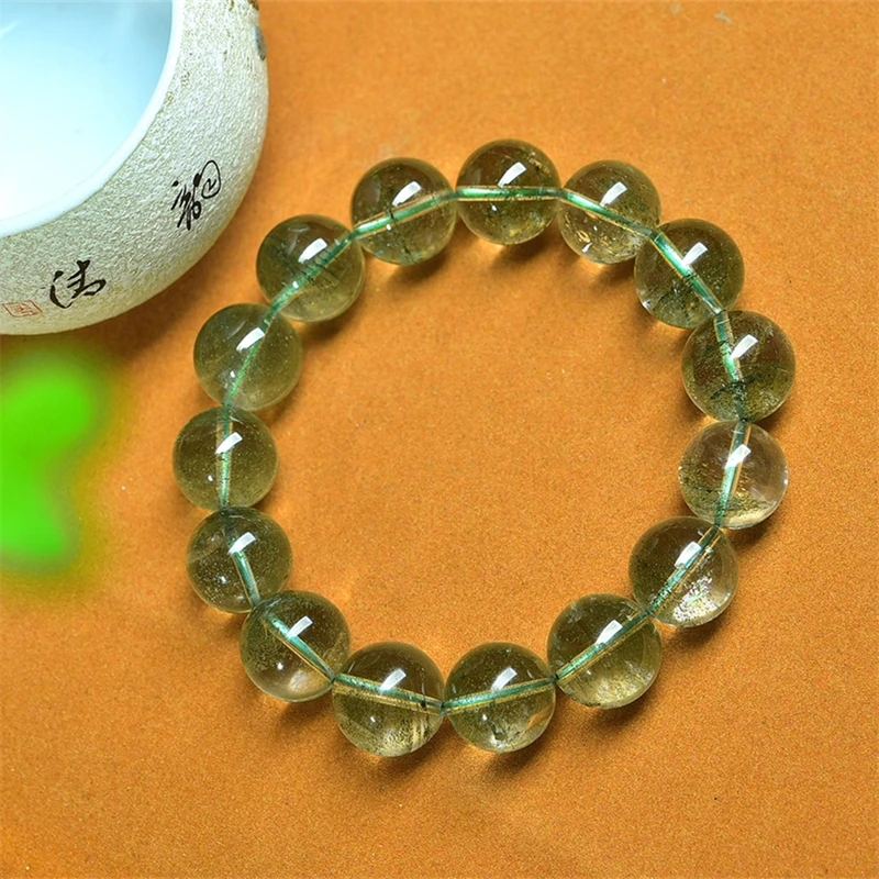 Natural Green Garden Quartz Bracelet Fashion Reiki Gemstone Round Beads Bracelets Jewelry Couple Gift 1PCS 11/14.5MM