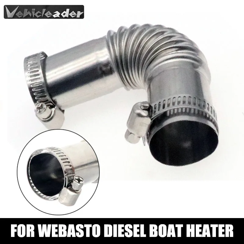 

For Eberspacher Webasto Boat Heater 24mm Elbow Pipe Air Diesel Parking Heater Exhaust Pipe Connector W/Clamps