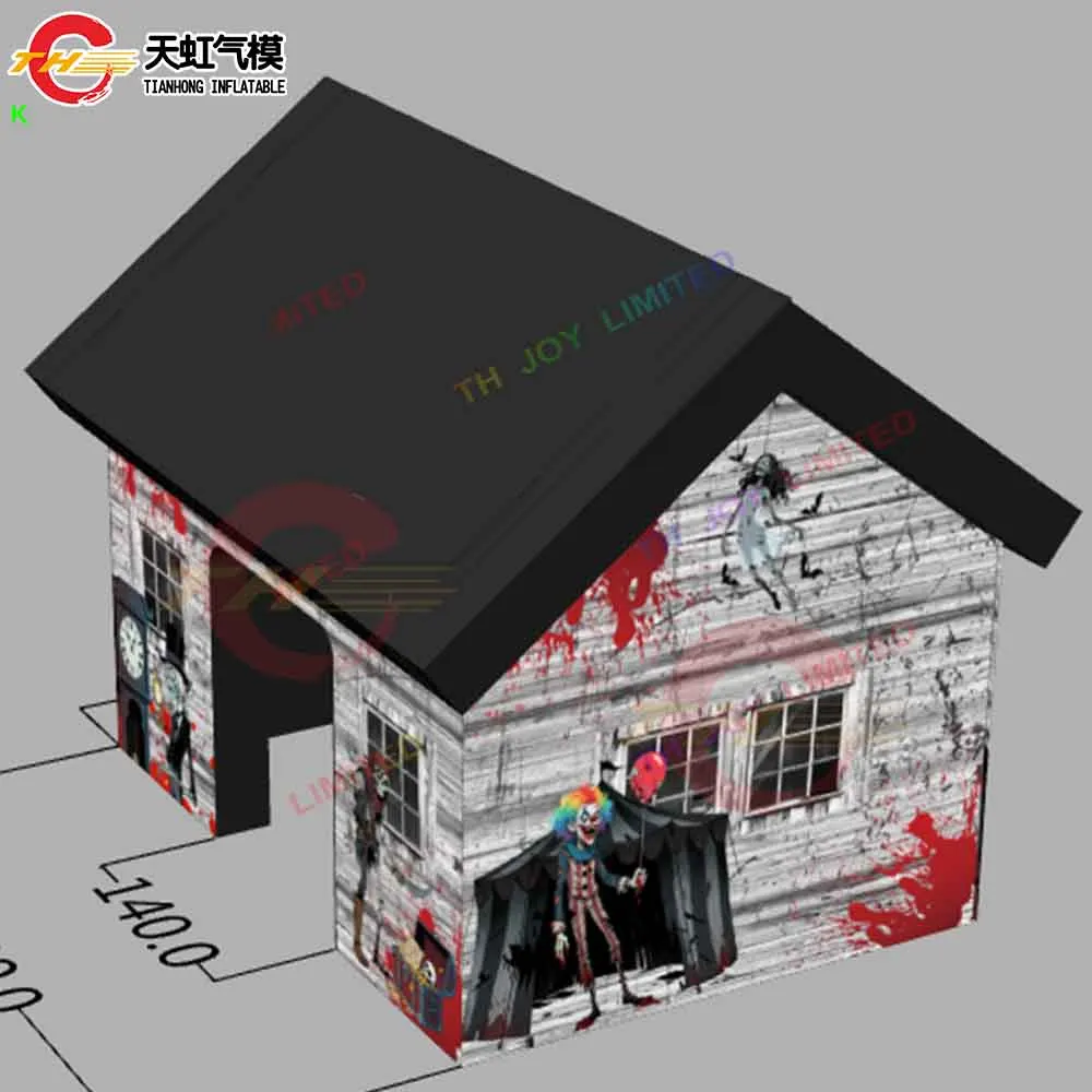 Frete rápido personalizado inflável assustador temático casa assombrada tenda inflável casa assombrada crianças casa fantasma para o dia das bruxas