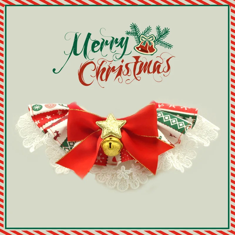 

Christmas Pet Lace Wipes, Dog and Cat Bibs, Dressing Supplies, Christmas Style