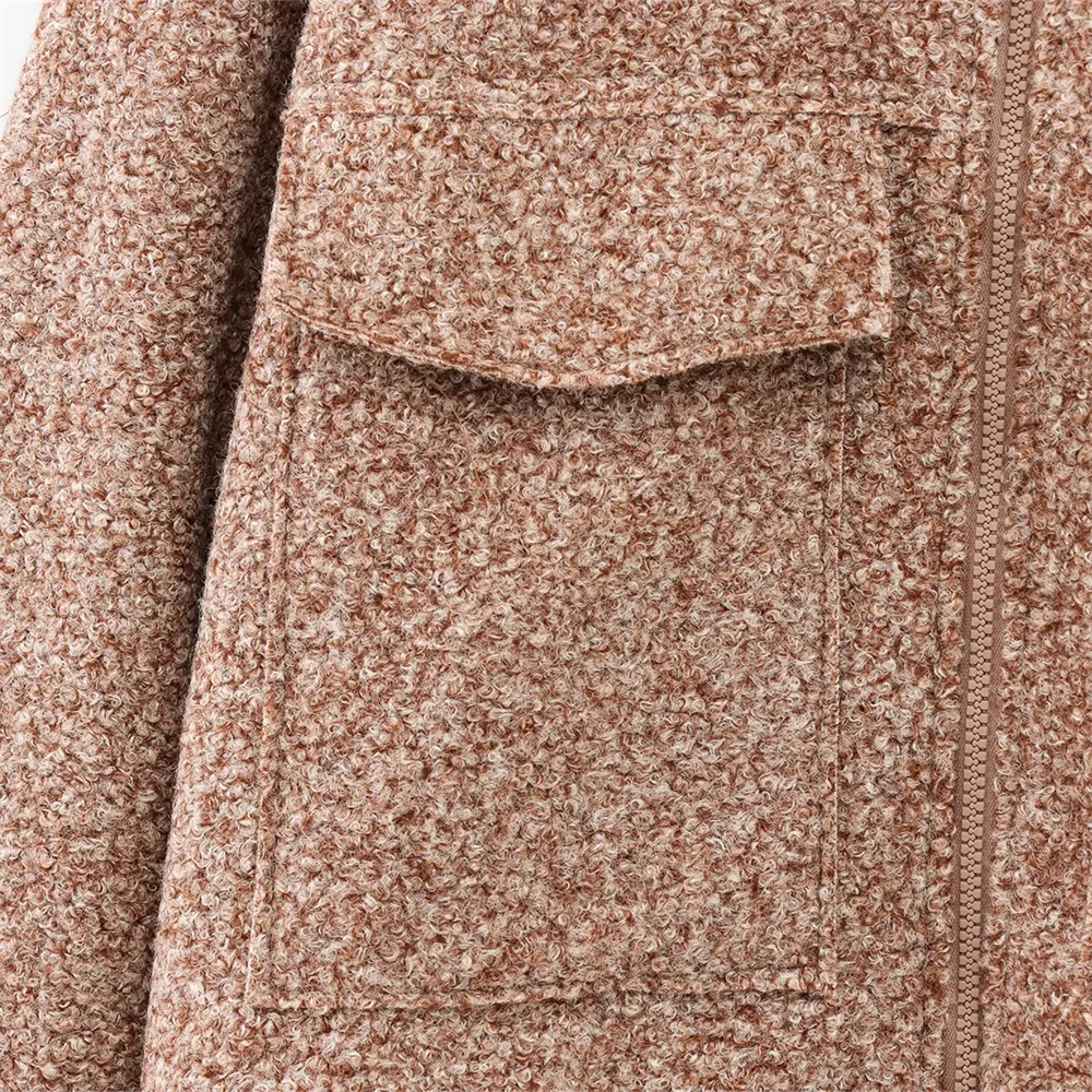 2025 RARA Spring New Women's Casual and Versatile Temperament Lapel Zipper Solid Color Design Jacket