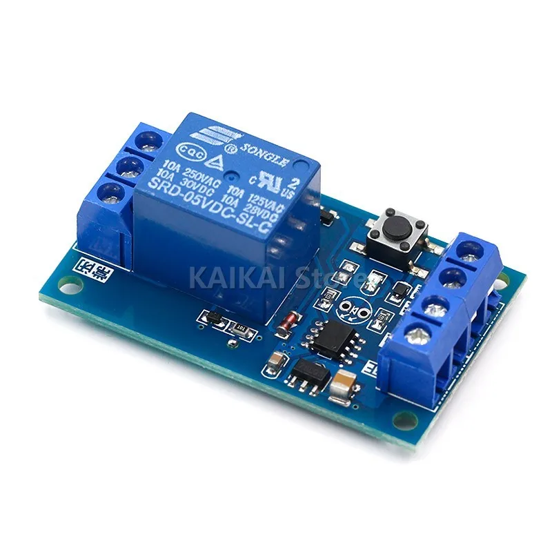 5V/12V/24V Single Bond Button Bistable Relay Module Modified Car Start and Stop Self-Locking Switch One Key