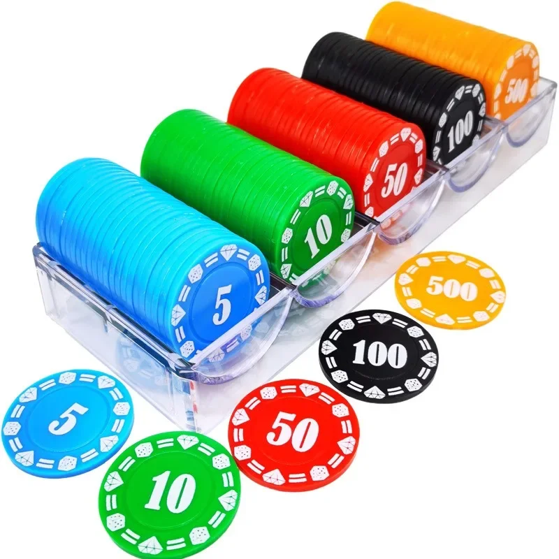 100pcs/set Texas Hold 'em Poker Baccarat Plastic Game Accessories Casino Club Multiple Combination Set  Entertainment Accessorie