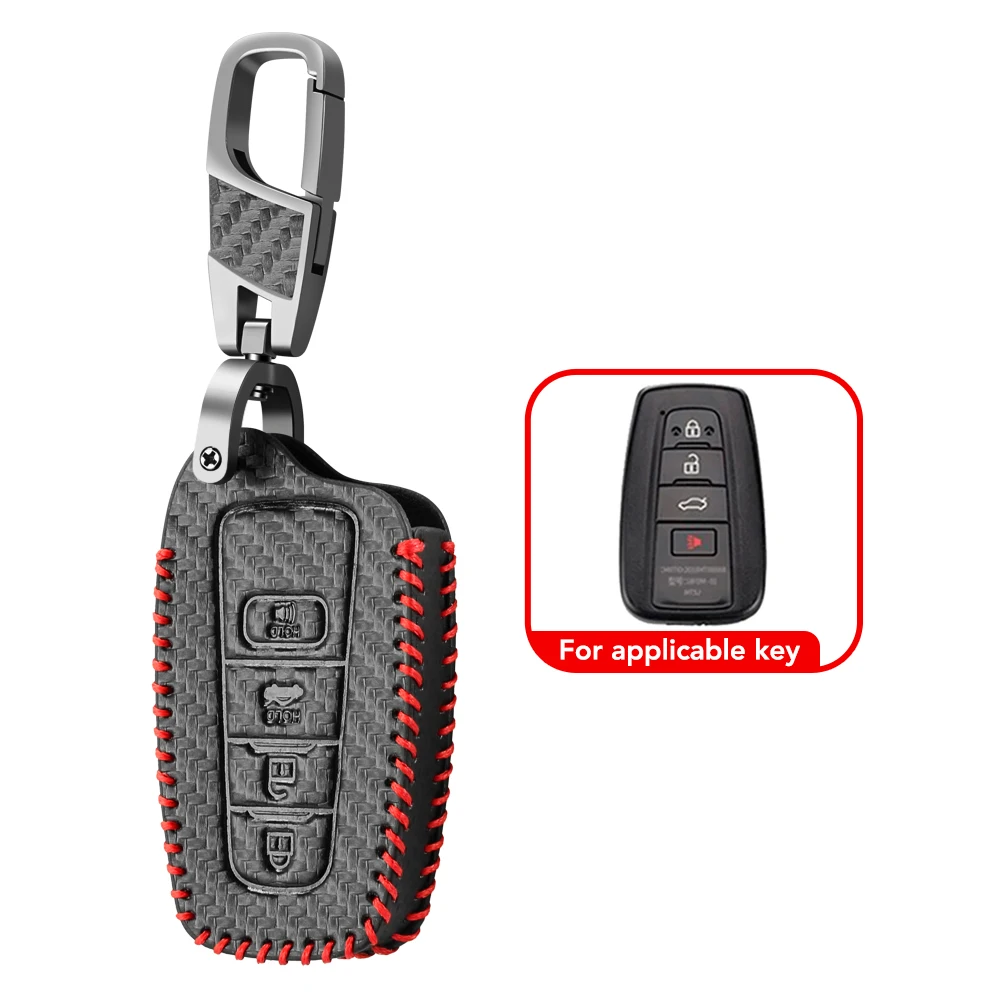 Auto Leather Car Key Cover Case for Toyota Prius Camry Corolla C-HR CHR RAV4 Prado 2018 Keychain Accessories