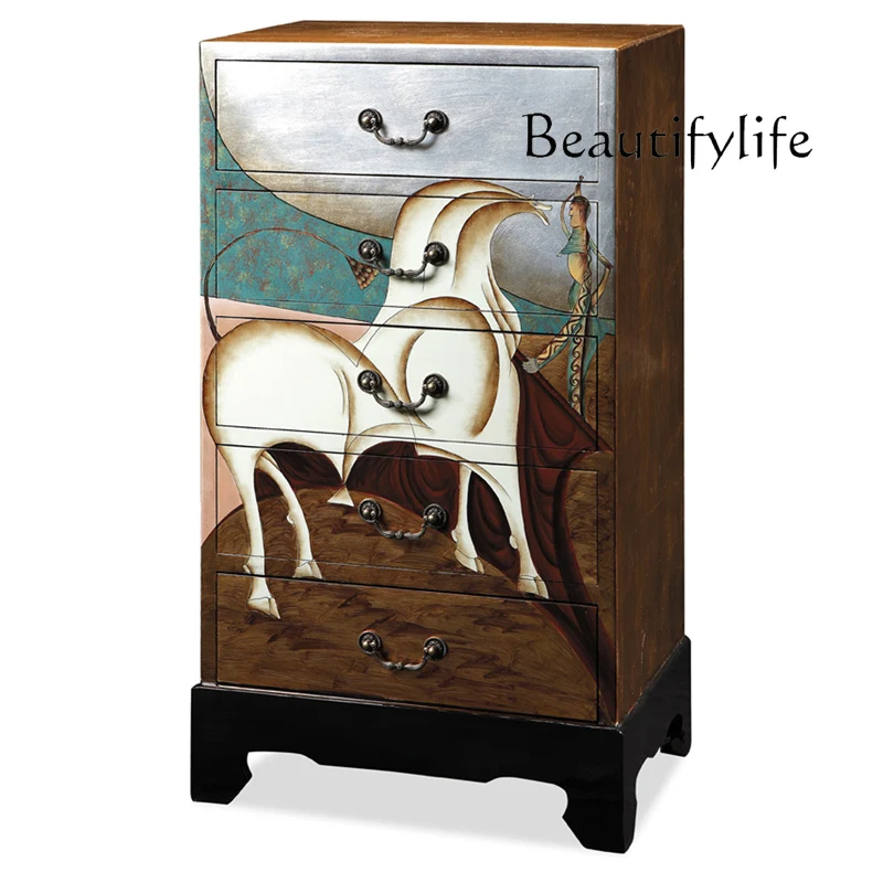 

Modern Minimalistic Abstraction Art Personalized Bedroom Storage Chest of Drawers Italian Sofa Corner Cabinet Curio Cabinet