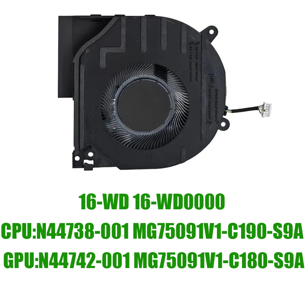 

For HP For OMEN 16-WD 16-WD0000 N44738-001 N44742-001 MG75091V1-C190-S9A MG75091V1-C180-S9A DC12V Replacement Laptop CPU GPU Fan