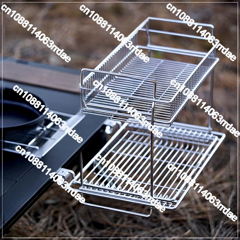 Outdoor Drain Basket Double Layer Hanging Racks Fit Snow Peak