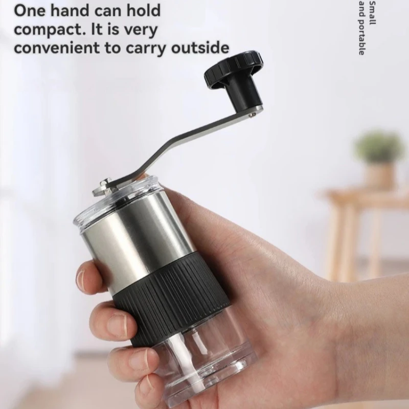 

New Mini Hand Shake Manual Grinding Convenient Stainless Steel Ceramic Core Coffee Bean Grinder Visual Coffee Machine