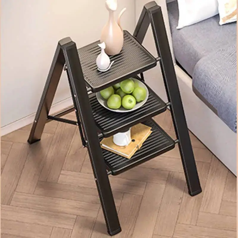 

Black Step Stools Metal Kids Luxury Multifunction Foldable Aluminum Ladders Telescoping Decorative Escada Dobravel Furnitures