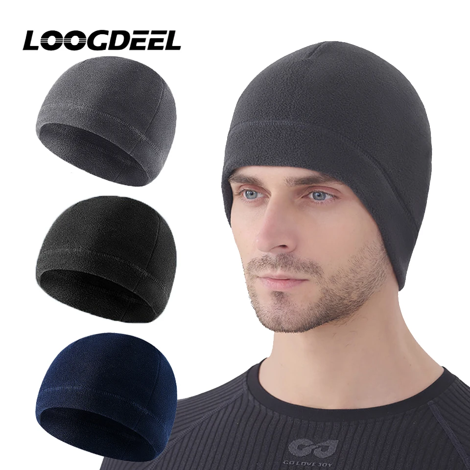 AliExpress LOOGDEEL Thick Windproof Cap Outdoor Beanie Cap Ski Cap Unisex Suitable For Unisex Warm Winter Skull Cap Soft Polar Fleece Hat