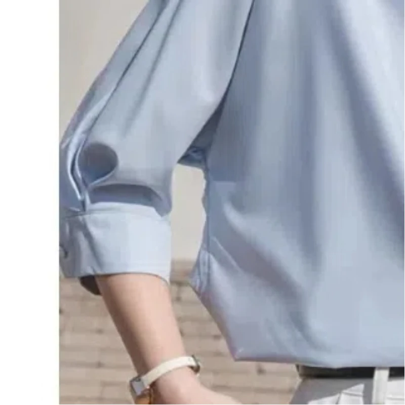 2024 Summer Women\'s Casual Fashion Elegant Commuting Solid Color Loose Button Strap Folding Light Mature Style Shirt for Women