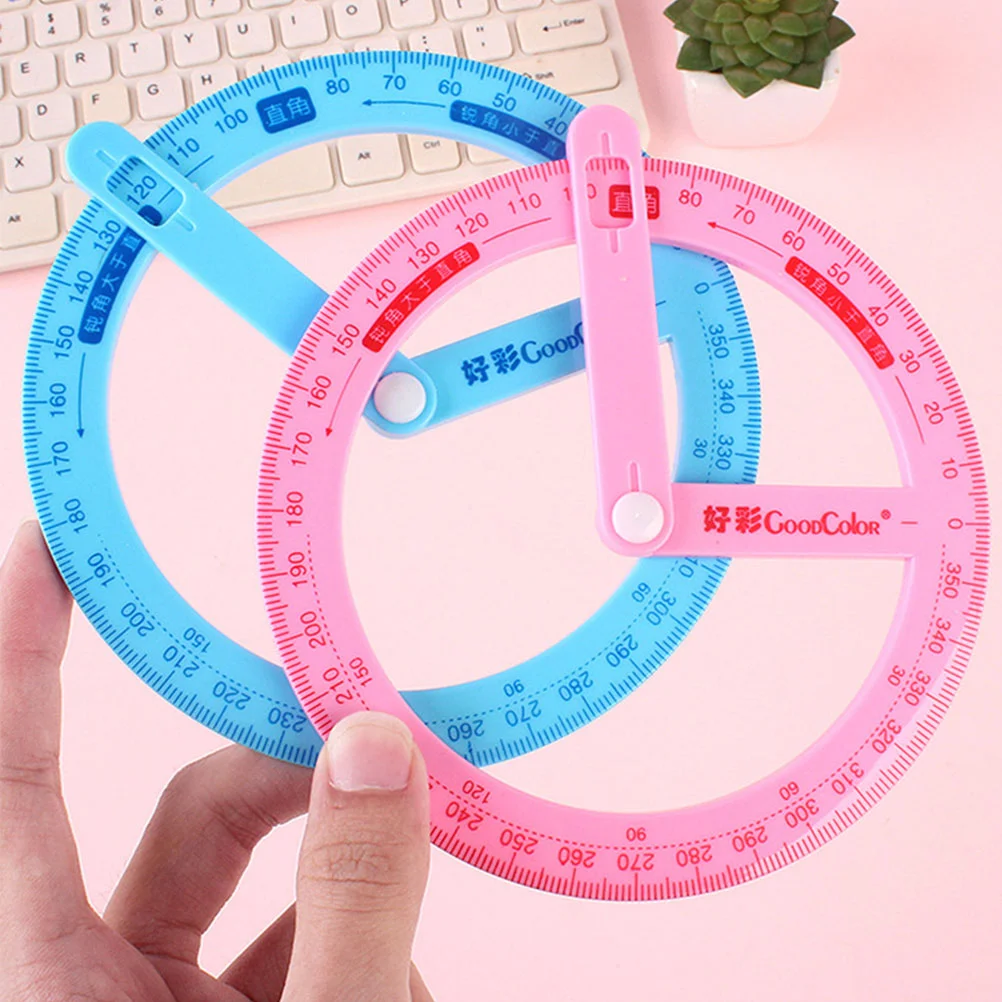 3 Pcs Student Protractor Necessities Right Angle Cosplay Teacher Tool Plastic 360-degree Abs