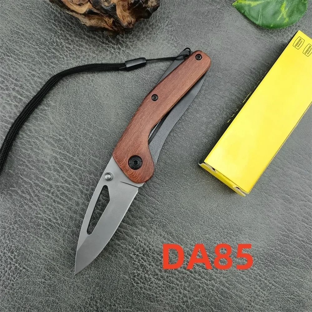 Mini X48 DA85 Camping Pocket Knife Folding Knife 5Cr13Mov Blade Wood Handle Outdoor Tactical Knife Hunting Utility EDC Multitool