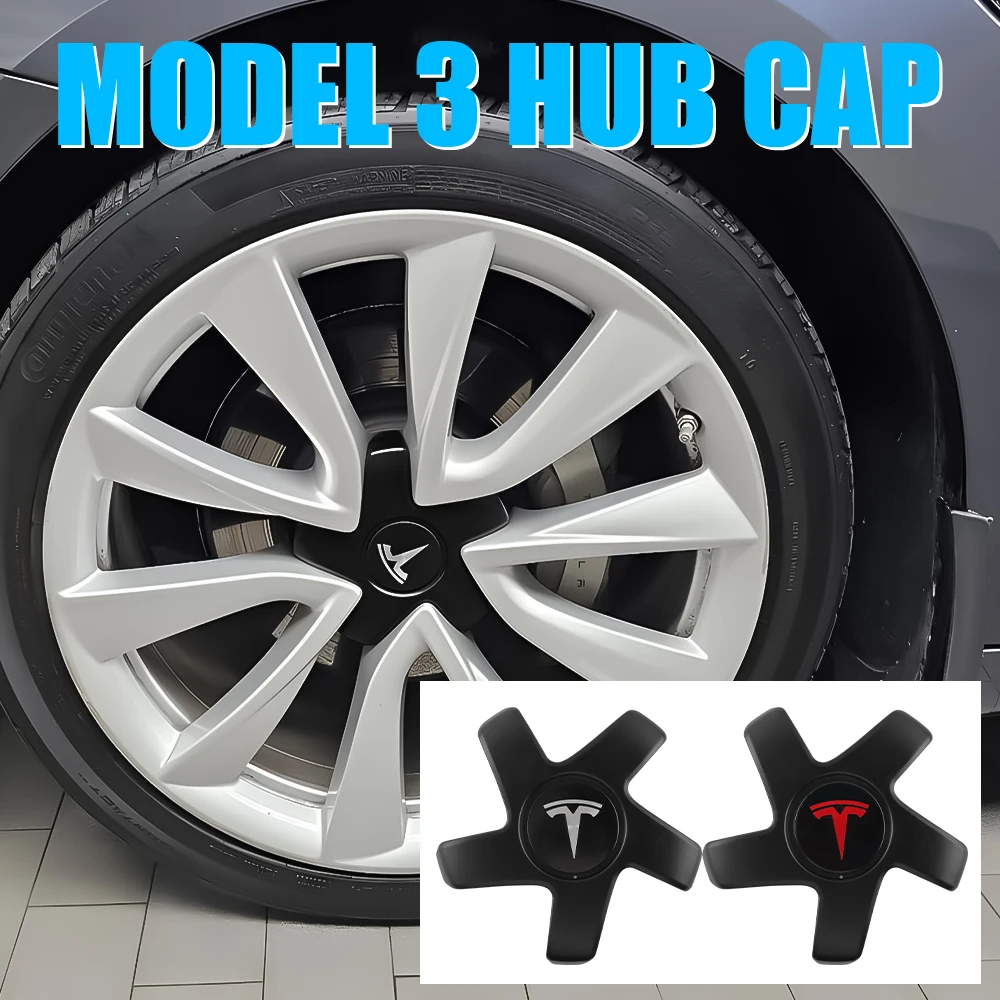 

19 inch Wheel Center Caps Hub Covers For Tesla Model 3 Five Claw Type Athletic Hubcaps #1044234-B Car Decoration Accessories 4PC