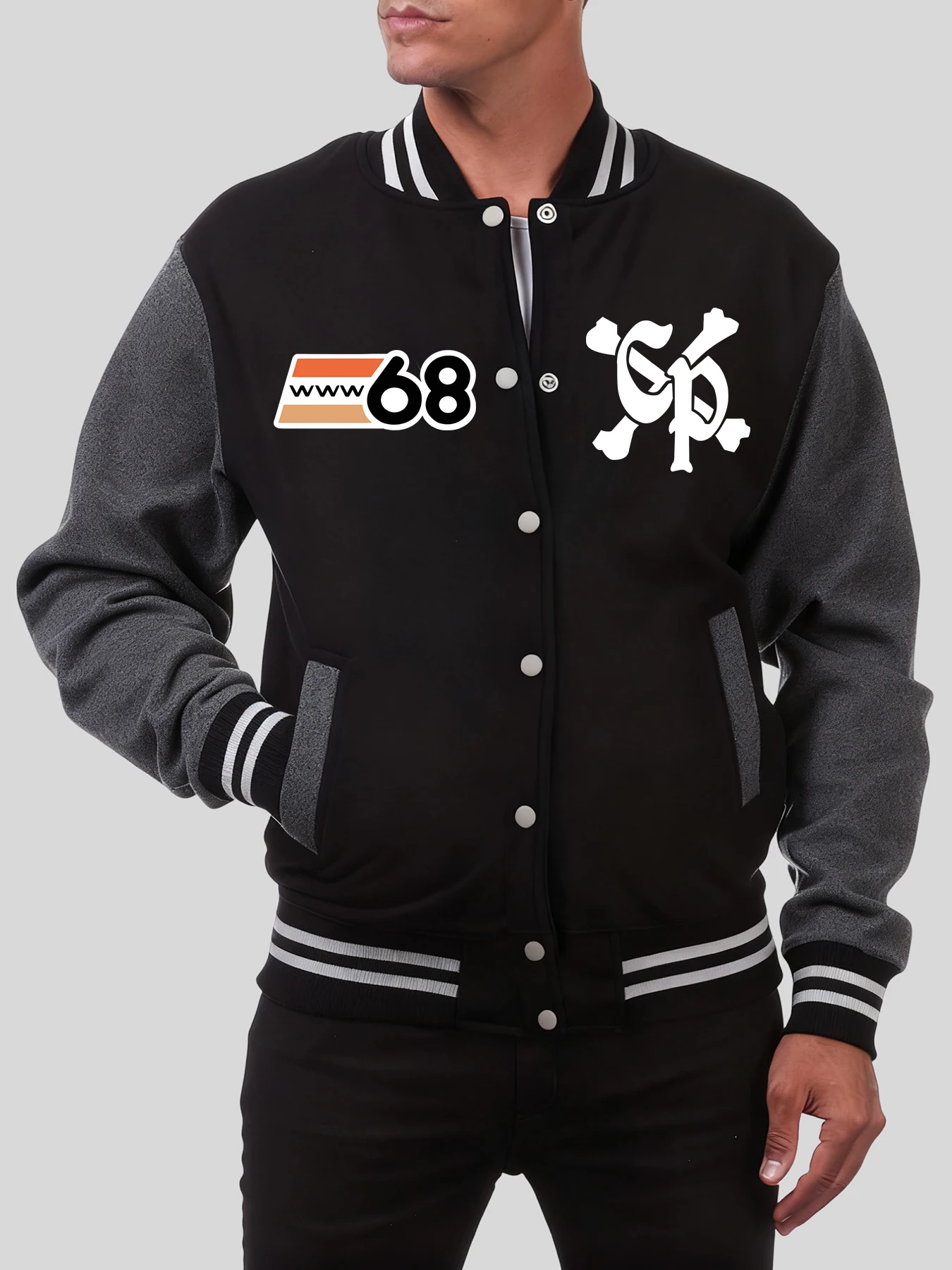 

Icon 68 Art Letter C P принты бейсбольная форма мужская повседневная уличная куртка модная одежда больших размеров осенняя флисовая уличная одежда