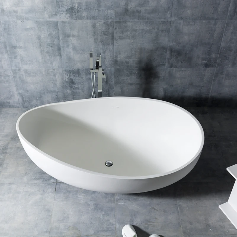 for Hotel Marble Stone Acrylic Solid Surface Bathtub, Artificial Stone Bathtub