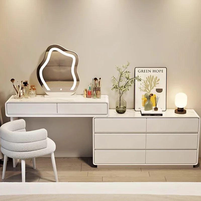 

Diy Nordic Top White Dresser Modern Stool Lamp Drawer Makeup Vanity Mirrors Bedroom Organizer Penteadeira Room Furniture