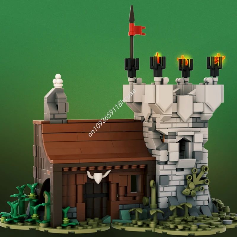 541ピース MOC 城の監視塔前哨基地 城の組み立てブロック クリスマスに最適 DIY クリエイティブ建築 熟練ファン向けギフト