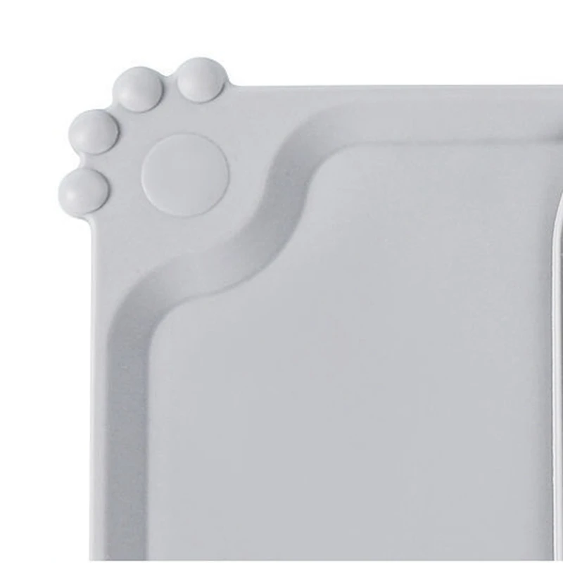 Silikonowe maty do karmy dla zwierząt - antypoślizgowe maty do karmy dla psów i kotów - maty wodne dla zwierząt do dywanów - szare