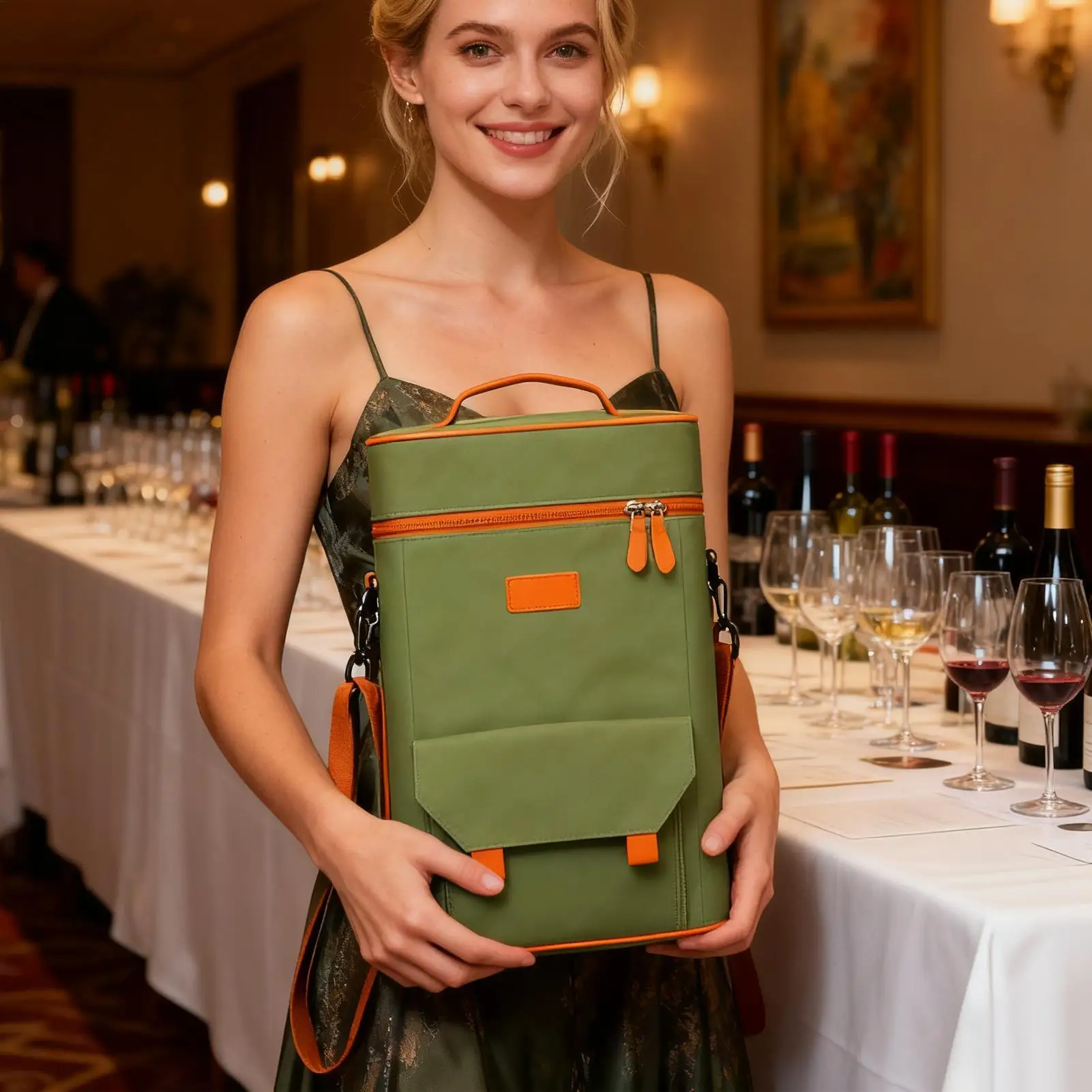 

Переноска для вина большого размера, водонепроницаемый органайзер для чайной посуды, изолированная сумка для бутылки вина для энтузиастов, вечеринок, путешественников на открытом воздухе