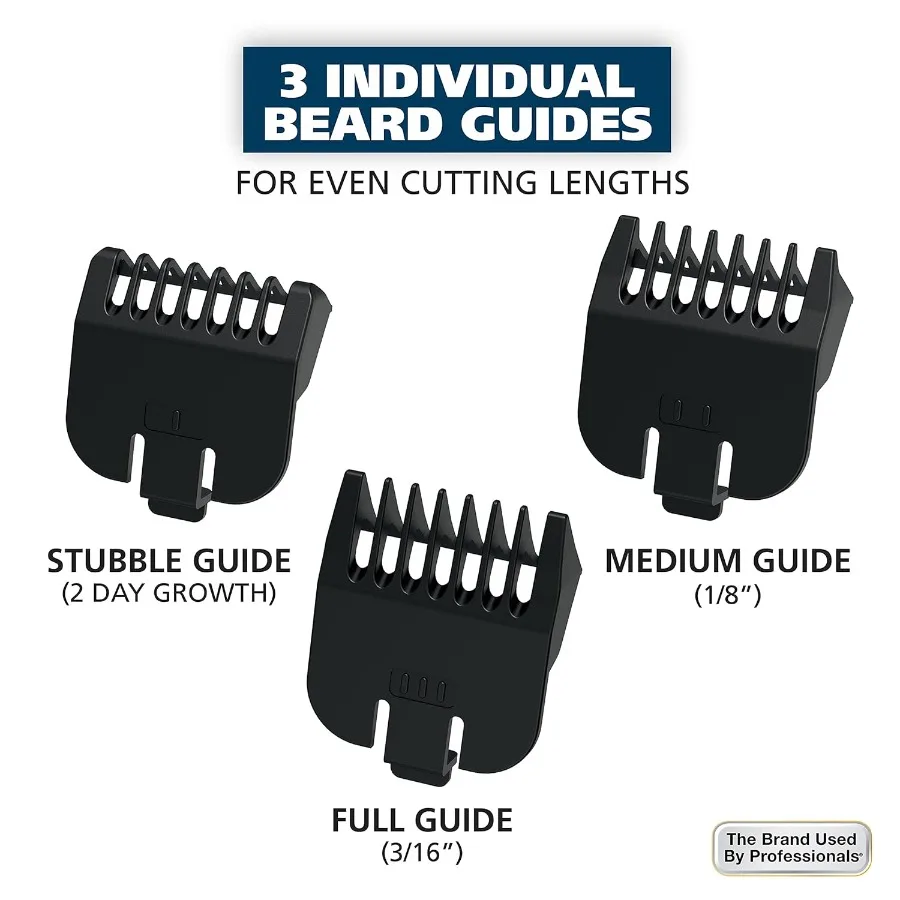 Tagliacapelli Wahl per uomo Set per toelettatura peli facciali a batteria per baffi Barba Scollatura Dettagli e toelettatura leggeri