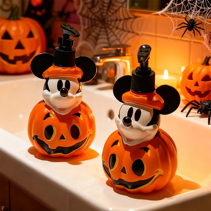

Cartoon Halloween Mickey Pumpkin Liquid Soap Container Anime Pump Bottle Home Decor Bathroom Ornament Bathroom Accessories Gift