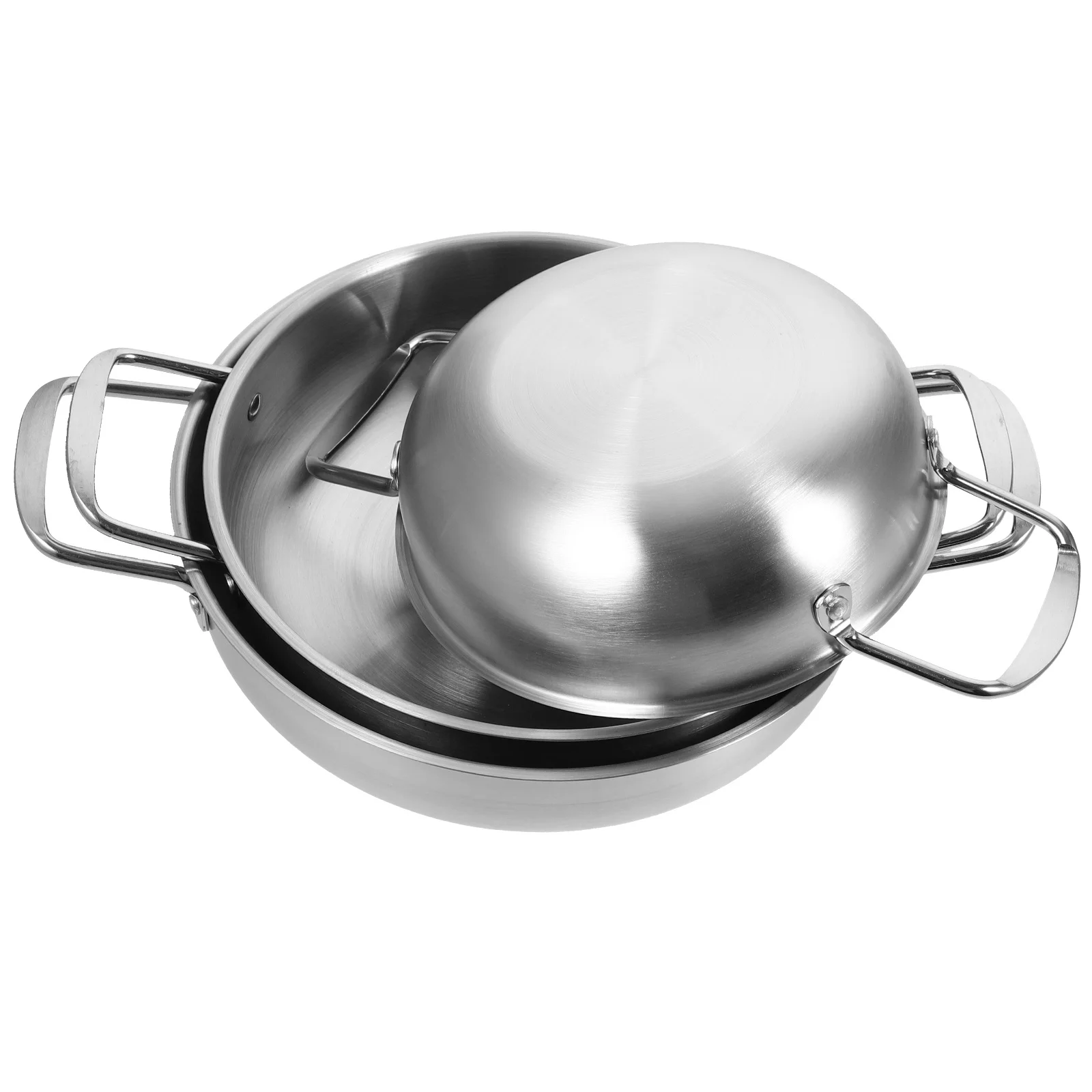 

3pcs Stainless Steel Ramen Pot 2L Smooth Easy Clean Even Heating Noodle Soup Korean Cooking Pot For Home Kitchen Use