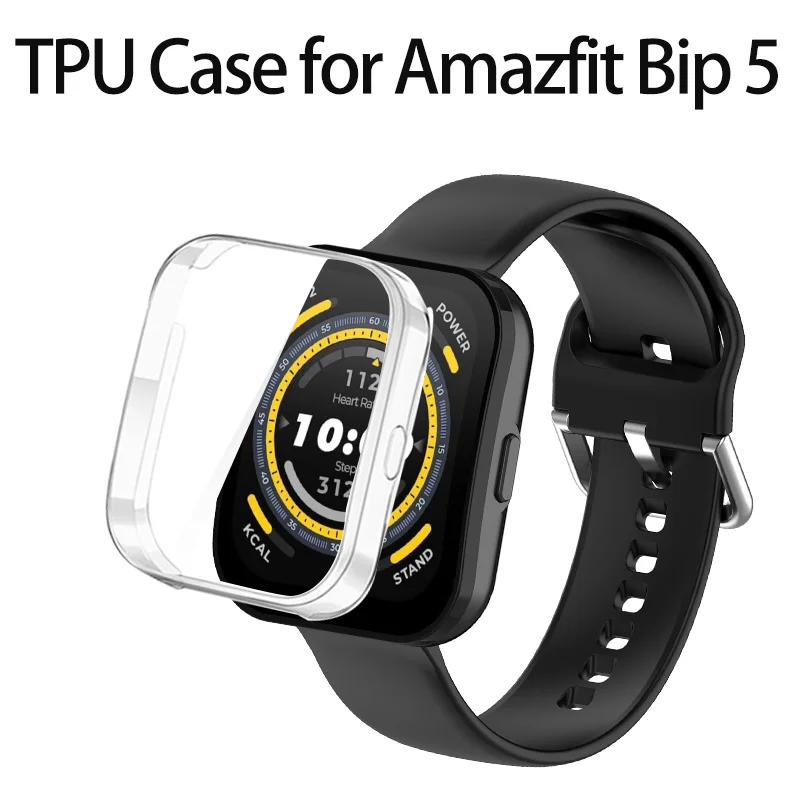 Capa protetora tpu macia para amazfit bip5, capa protetora de tela para huami amazfit bip 5, acessórios para smartwatch, concha de proteção
