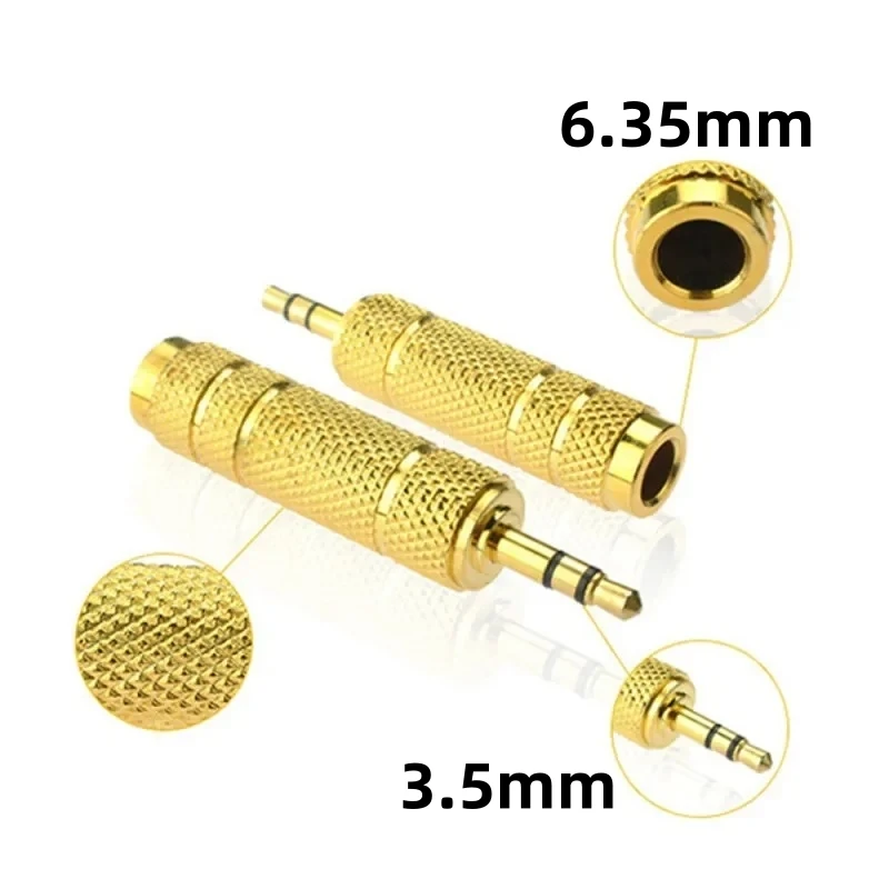 

2/5PCS Gold Plated 3.5mm Male To 6.35mm Female Jack Audio Converter Connectors Microphone AUX Headphone Plug Adapter 6.5 to 3.5