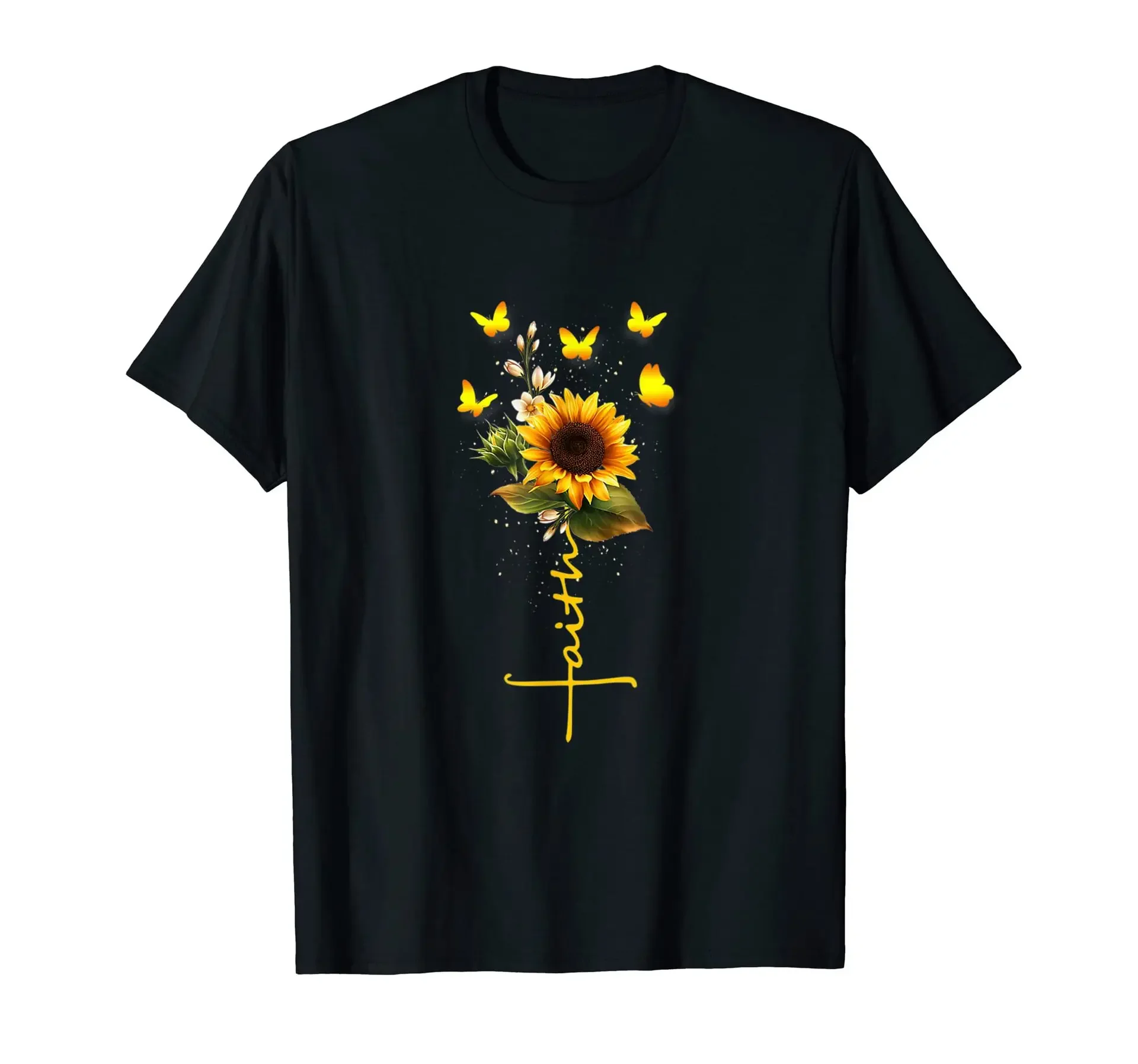 T-shirt allentate stampate con fiori di girasole e amore a maniche corte estive per magliette da uomo e da donna, vestiti Kawaii