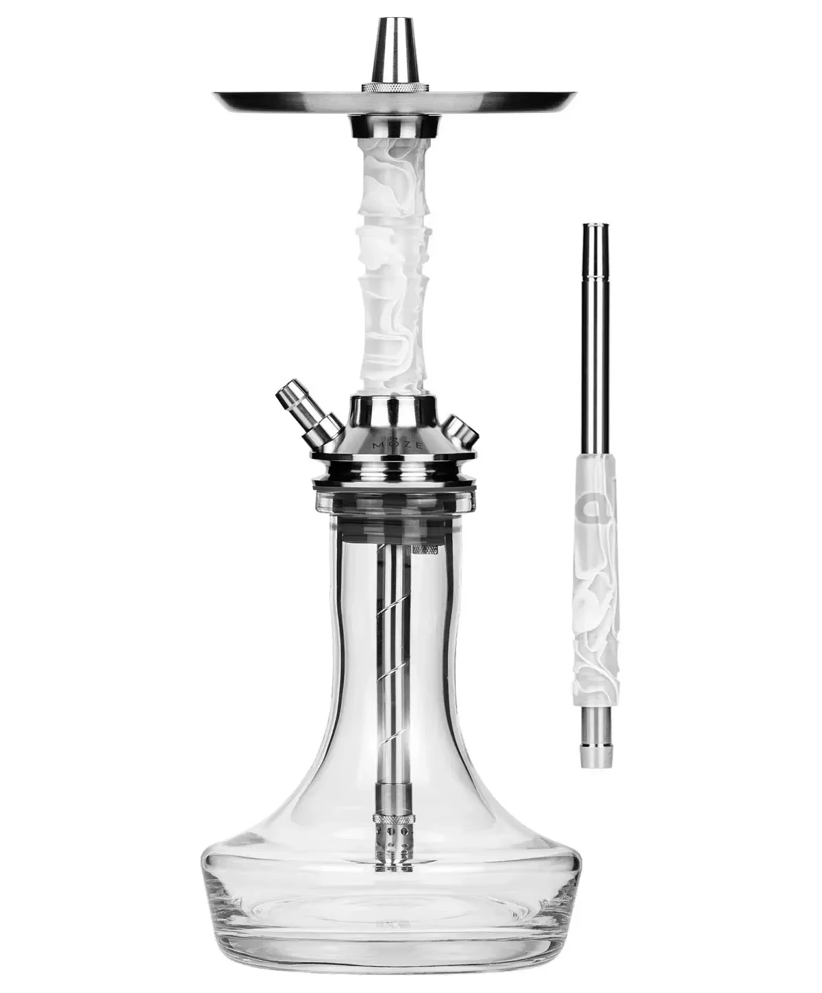 

Moze Breeze Pro Hookah Set 304 Stainless Steel Single Tube Tsar Hookah Shisha Set with Glass Bottle