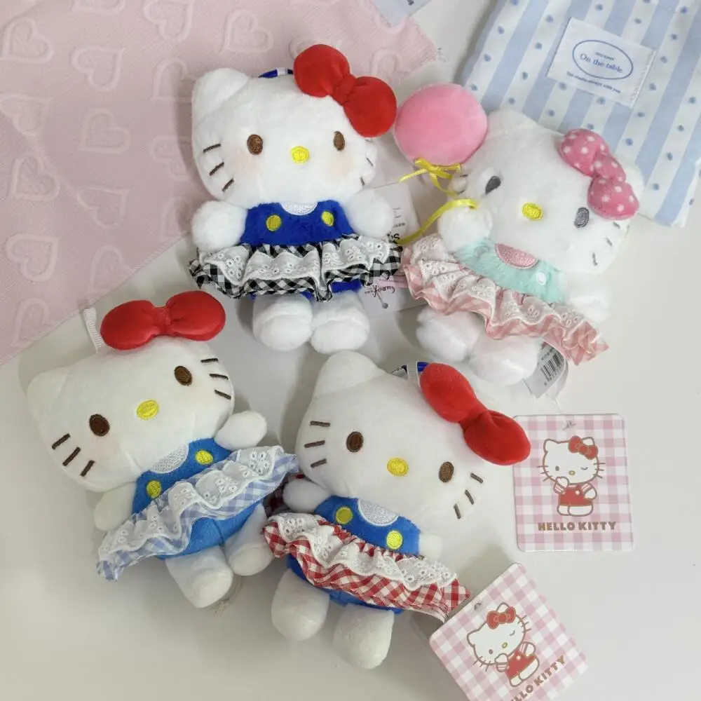 Nuevo Sanrio 10-12cm Hello Kitty vestido de bebé Mini falda a cuadros Retro accesorios de ropa