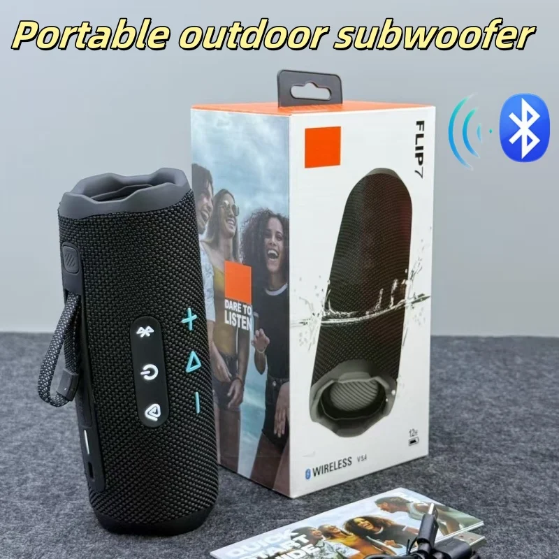 Flip 7 سماعة لاسلكية متعددة الوظائف تعمل بالبلوتوث المتكلم مزدوجة المتكلم عالية الحجم TF بطاقة في الهواء الطلق مضخم صوت محمول صندوق الصوت USB #1