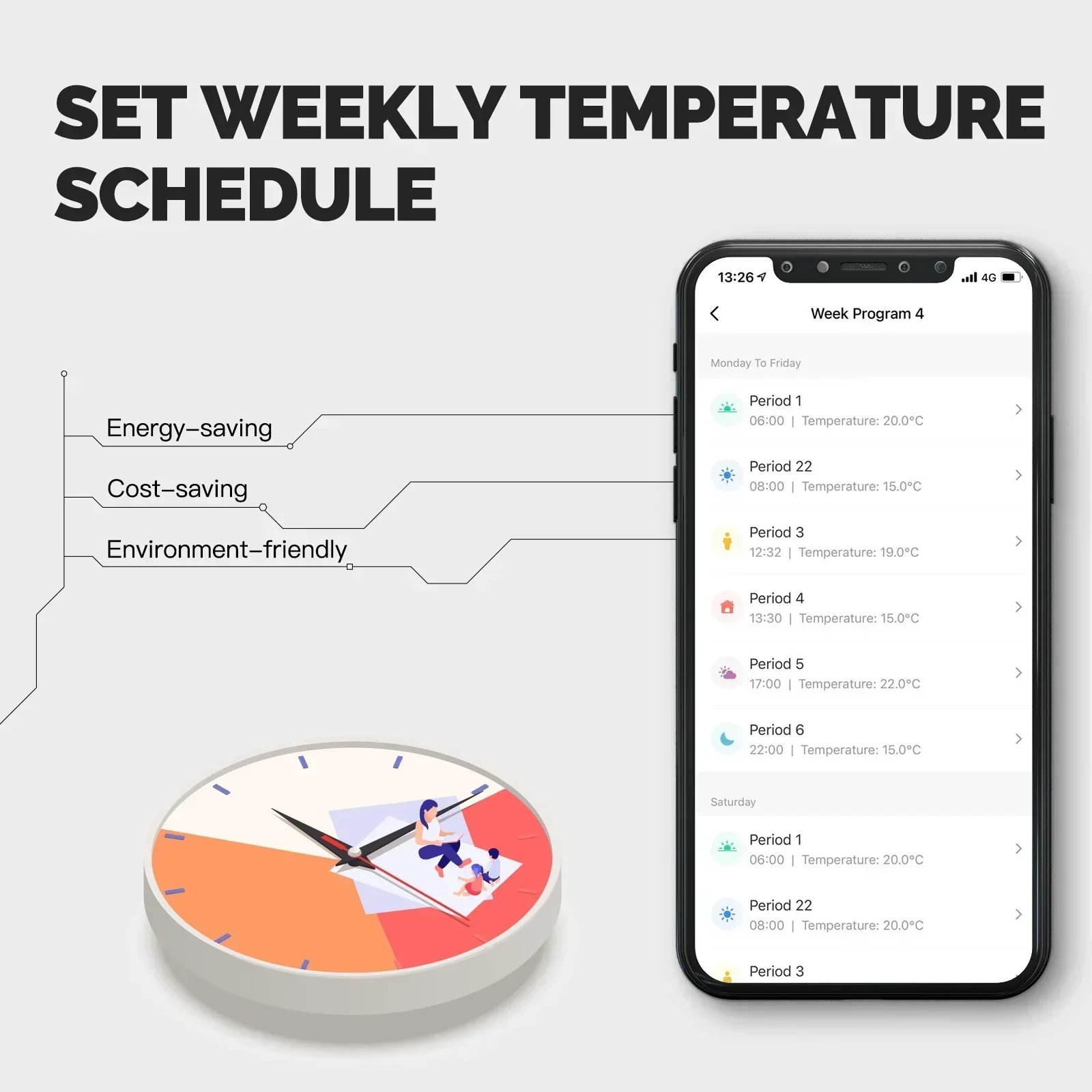 MOES-Thermostat à Bouton Intelligent, Microphone à Gaz WiFi, Contrôleur de Température de Chauffage Électrique, Écran Tactile LCD, Tuya,Alexa,Google