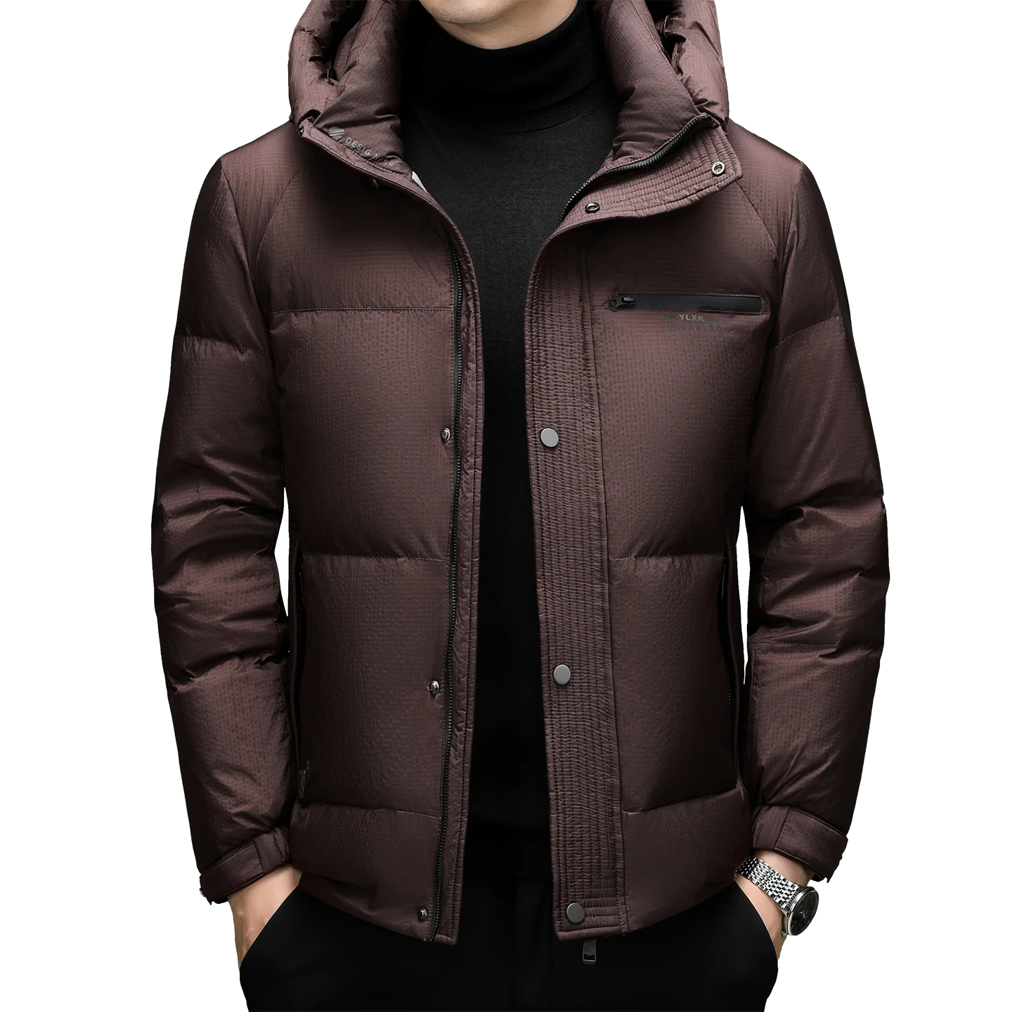 High Brand 90% White Duck Down Coat 2025 Men Winte Wind-proof Puffer Jacket Outdoor Hood Parka Coat Warm Zipper Jacket