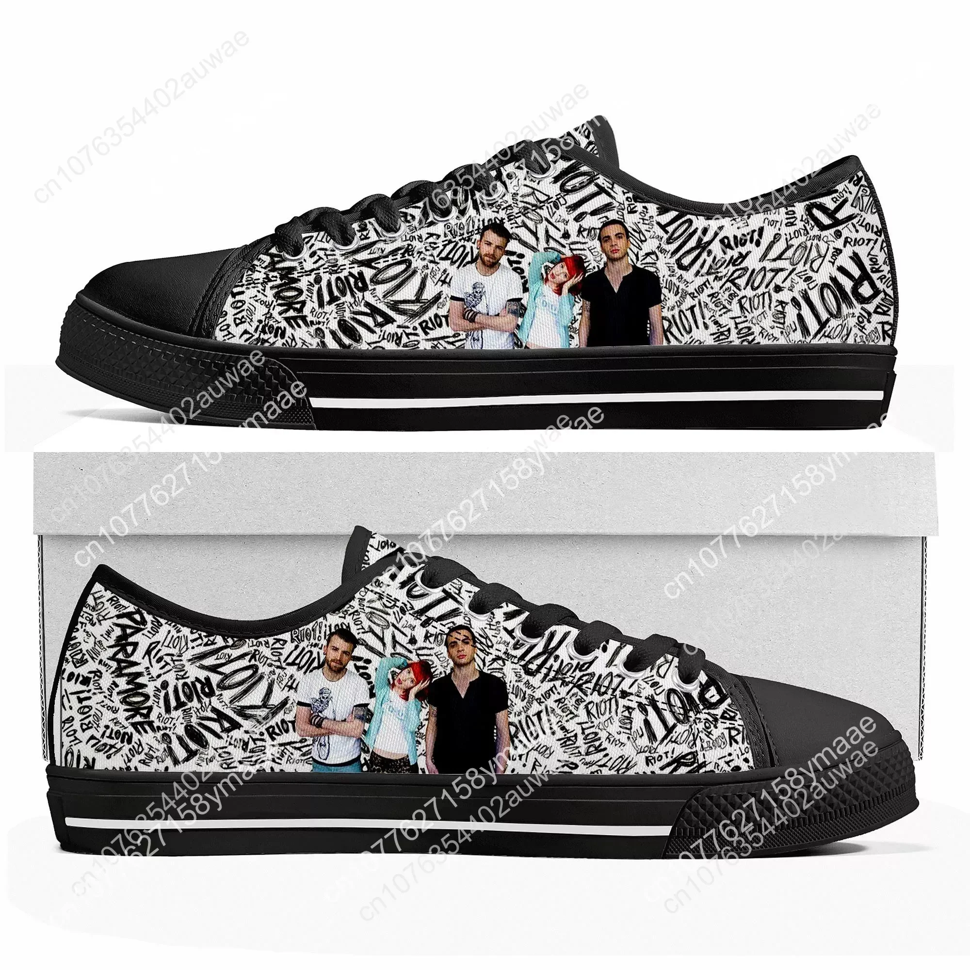 Paramore Rock Band Pop Low Top High Quality Sneakers Mens Women Teenager Canvas Sneaker Casual Couple Shoes Custom Shoe Black