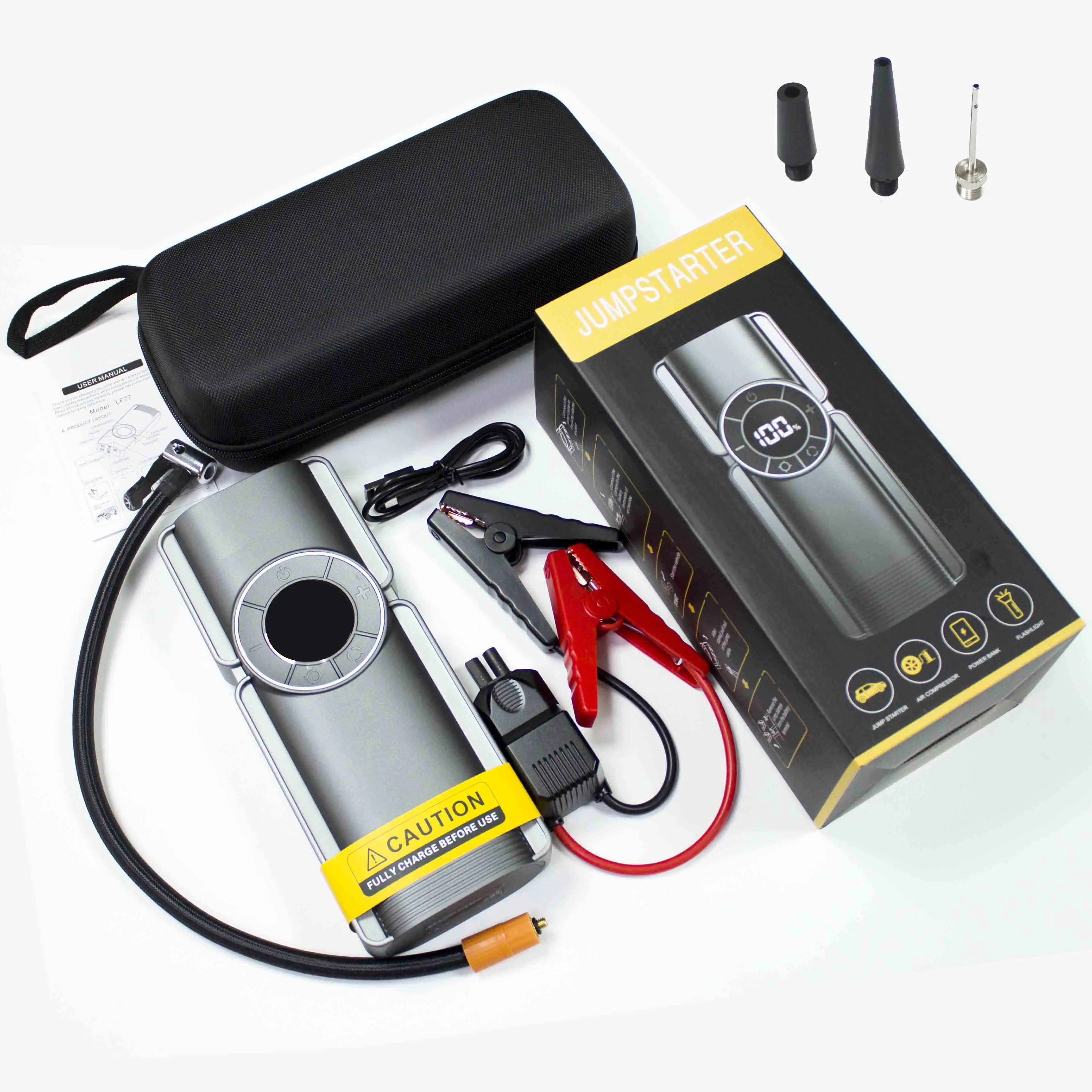 

Portable 12V Multi-Functional LED Light High Power Jump Starter Car Battery Charger Tire Pump Emergency Power Trucks Motorcycles