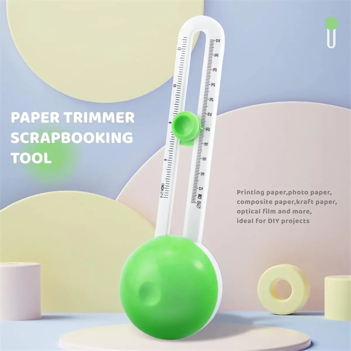 Rotary Circle Cutter with 3 Replaceable Blades for Scrapbooking, Art, and DIY Crafts