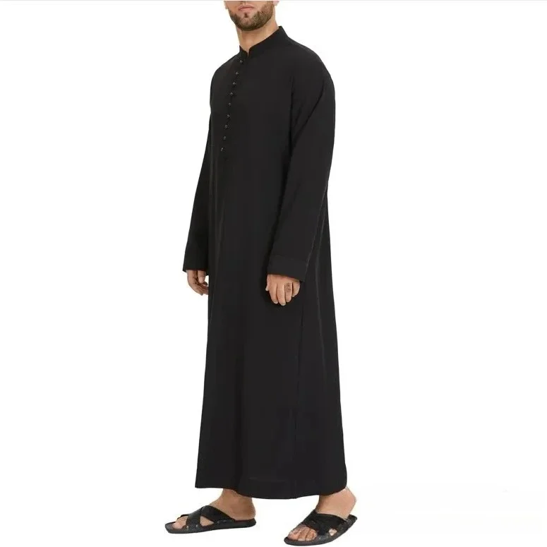 Men's2026 Loose Standing Collar Muslim Robes New Ethnic Round Collar Hui Robes Arab Middle East Men's Clothing Men Vintage Top