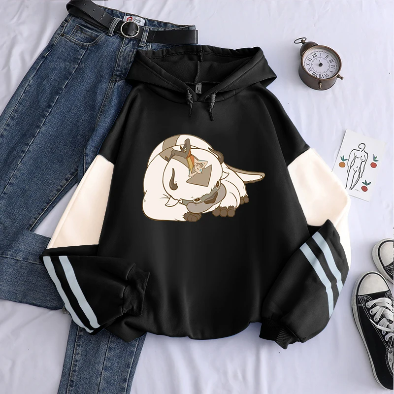 Avatar The Last Airbender Aang Appa Cartoon Hoodies For Women Harajuku Streetwear Long Sleeves Oversized Winter Sweatshirts