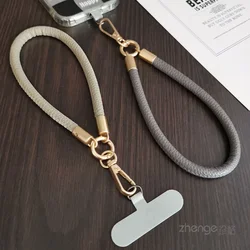 Leather Wrist Rope Men's and Women's Fashion Mobile Phone Lanyard Removable Buckle Clip Phone Strap Cute Phone Charm Chaining