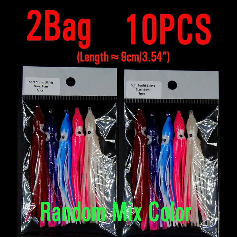 Tigofly 20 Pcs Jupes En Caoutchouc Souple 6,3 Cm - Leurres De Pêche Poulpe Hoochie Sabiki