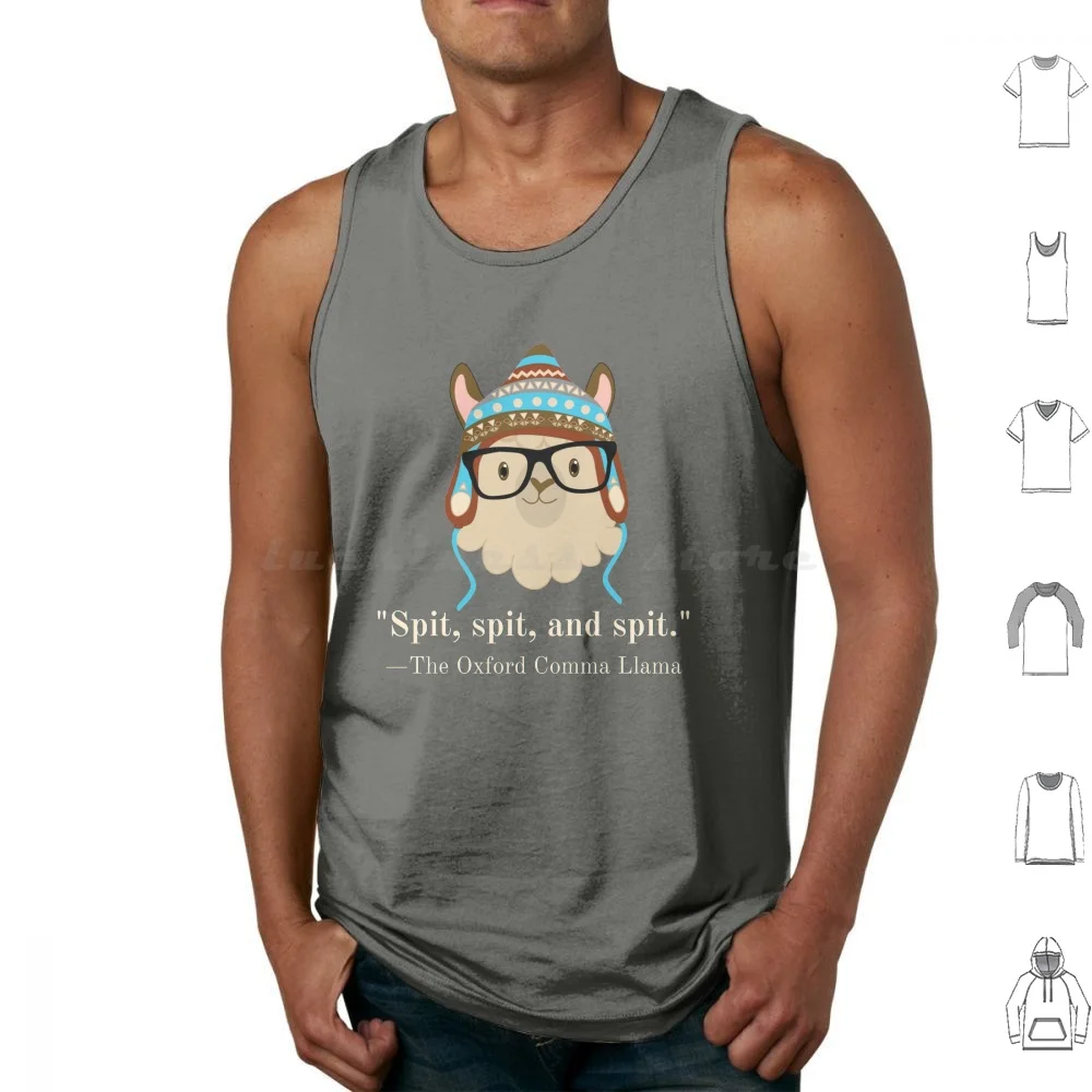 Llama Spit Tan Blue Tank Tops Vest Sleeveless Serial Series English Teacher English Major Student Writer Proofreader Editor